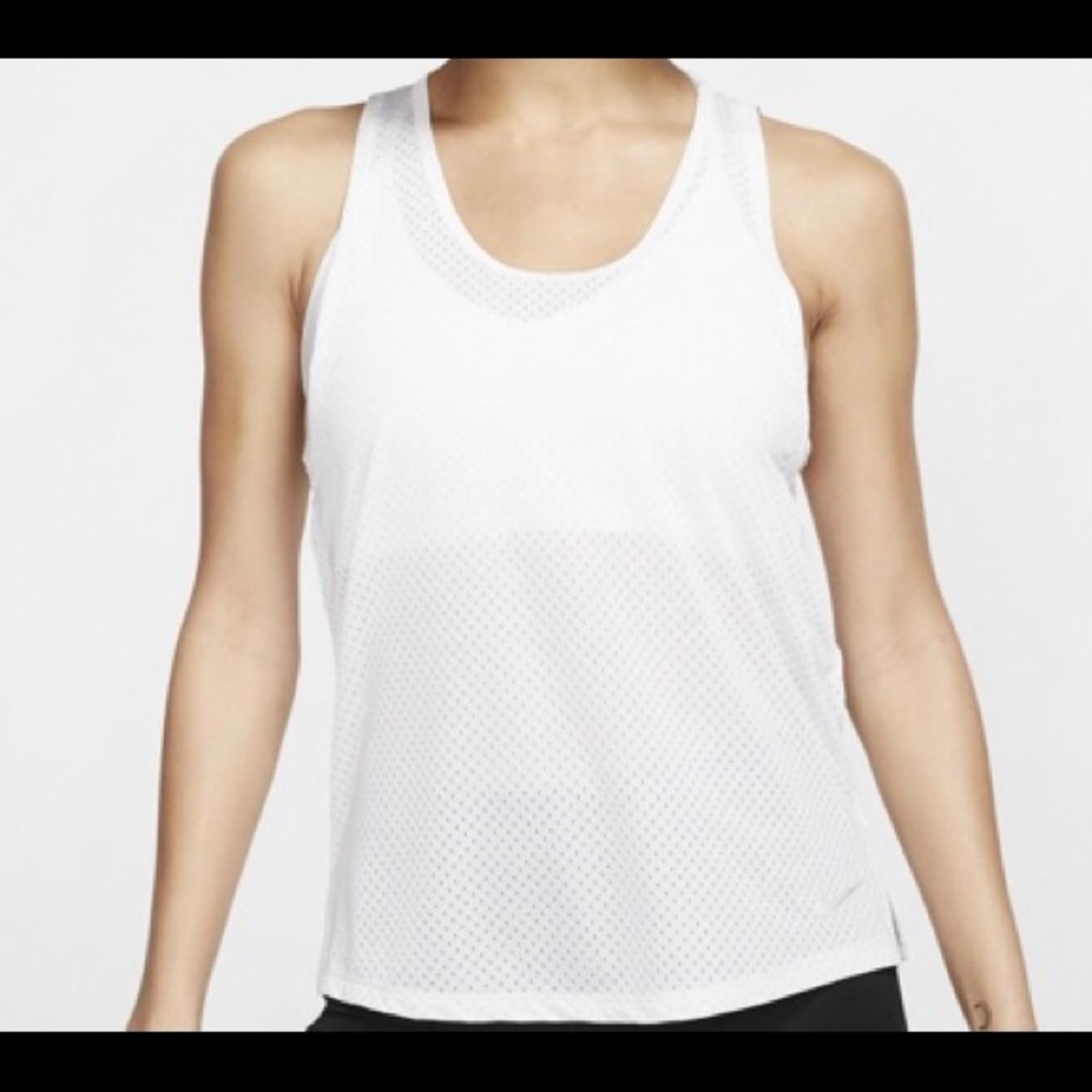Nike White Mesh Tank Top